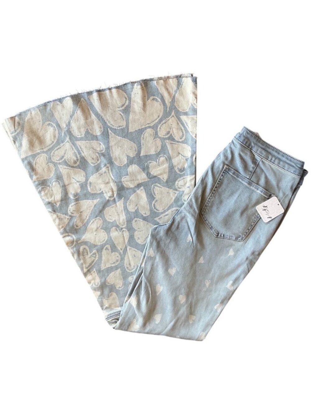 Free People Just Float On Queen of Hearts Flare Jeans Sky Size 29 New With Tags - Picture 8 of 16